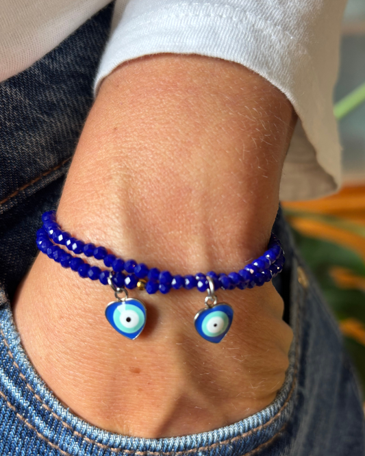 Pulsera Bomba ojito azul